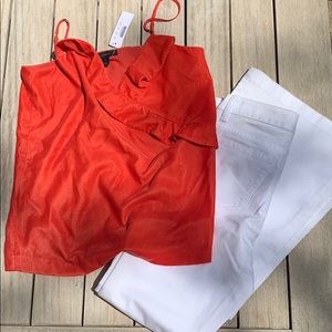 NWT J crew velvet cami, orange, size 2 Tall